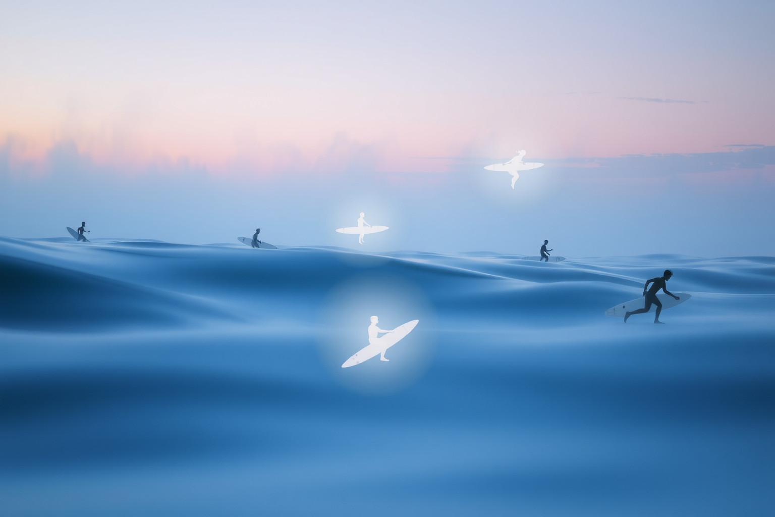 Sognare di fare surf riflette sfide emotive e crescita personale profonda.