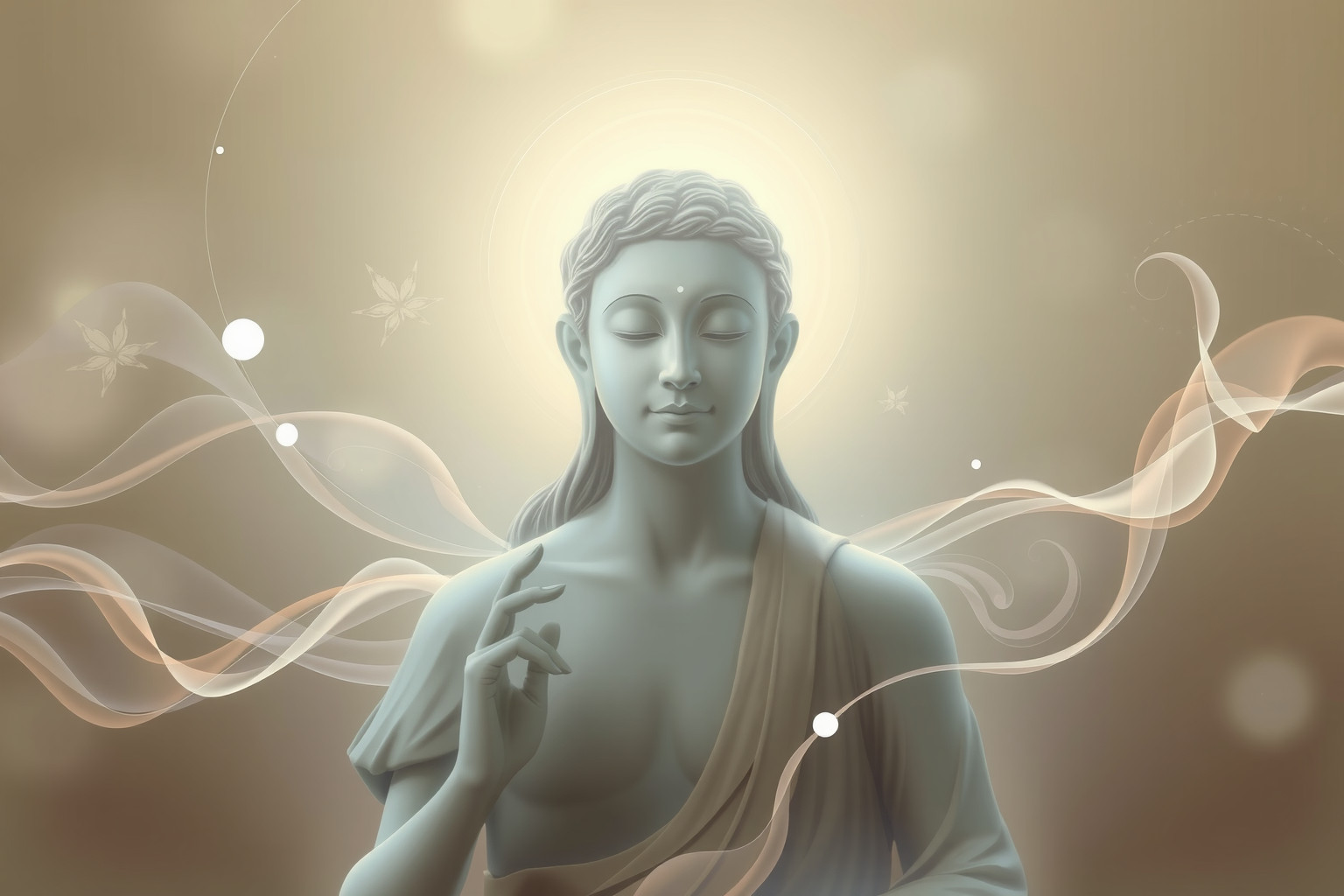 L’asceta che sorride simboleggia pace interiore e illuminazione spirituale.