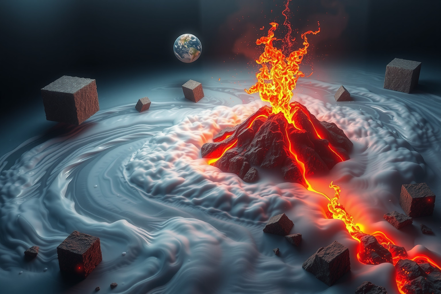 Fuoco e terra simboleggiano trasformazione e forza interiore intensa.