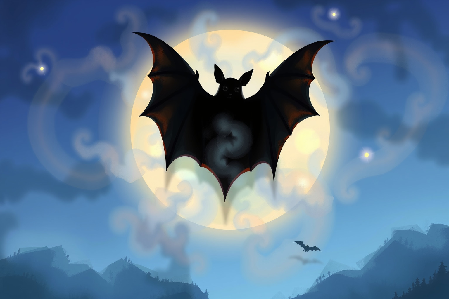 Il pipistrello simboleggia trasformazione e nuova vita interiore.