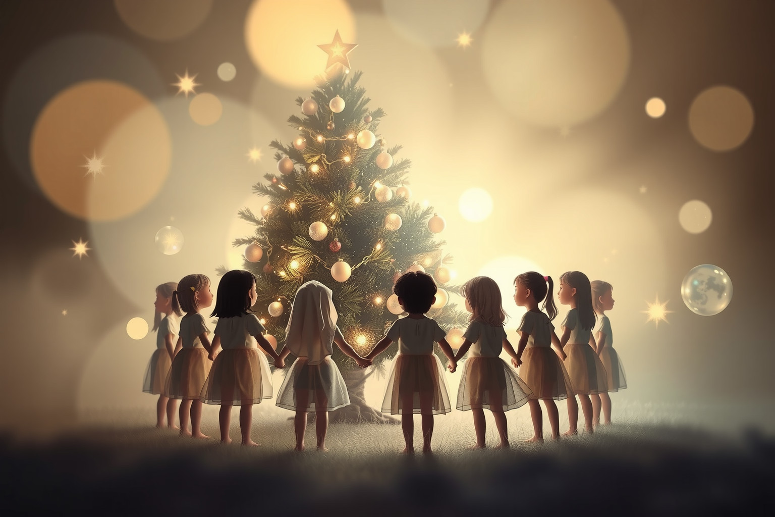 Sognare bambini intorno all’albero evoca gioia e purezza familiare.