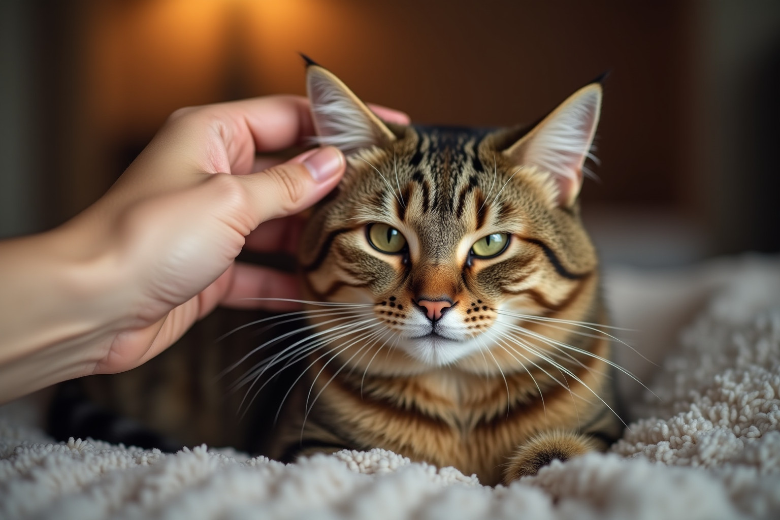 Sognare di accarezzare un gatto simboleggia conforto emotivo profondo.