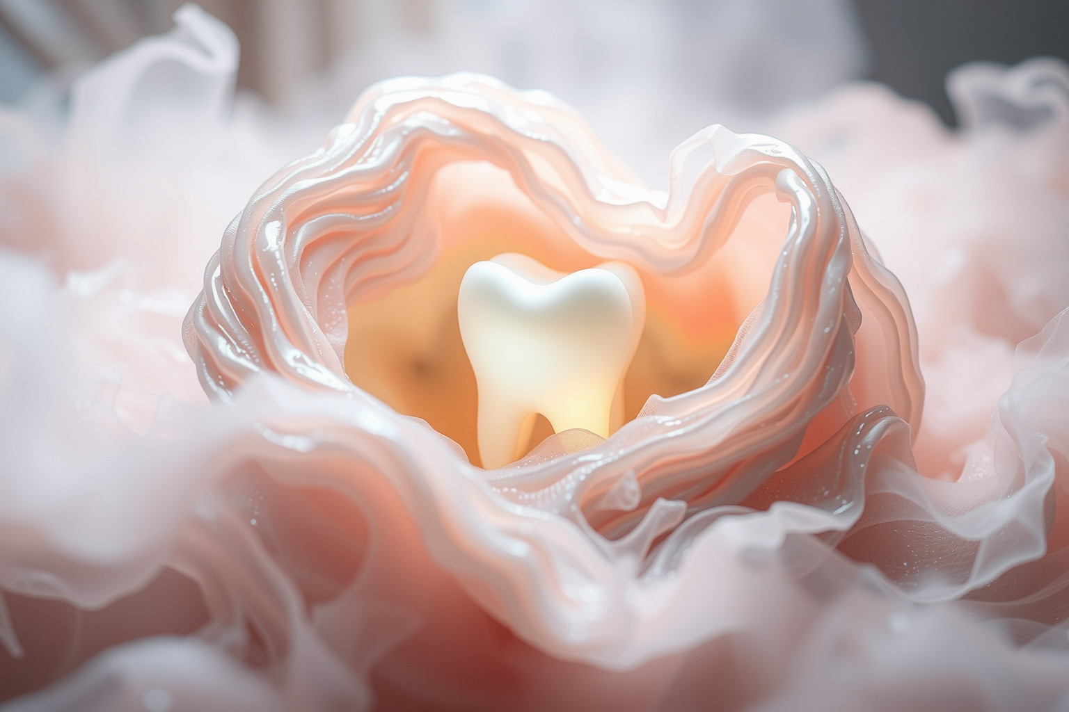 Sognare un dente che cresce indica nuova forza interiore emergente.