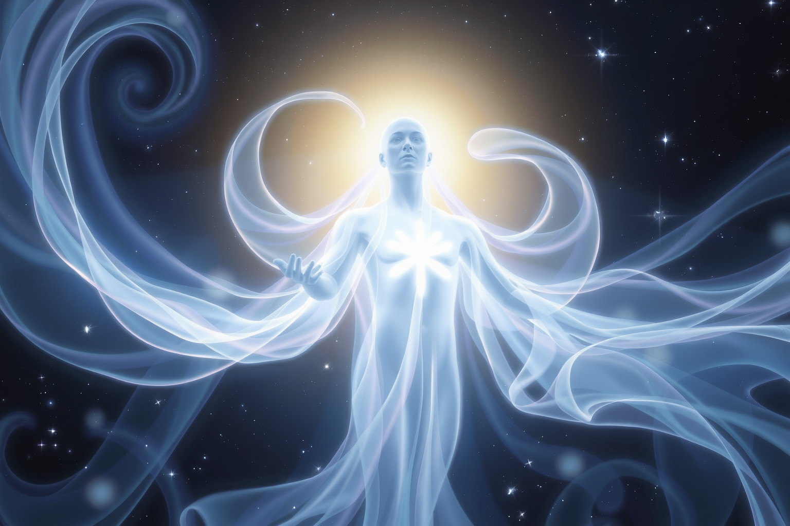 Sognare luce astrale simboleggia protezione divina e guida interiore.