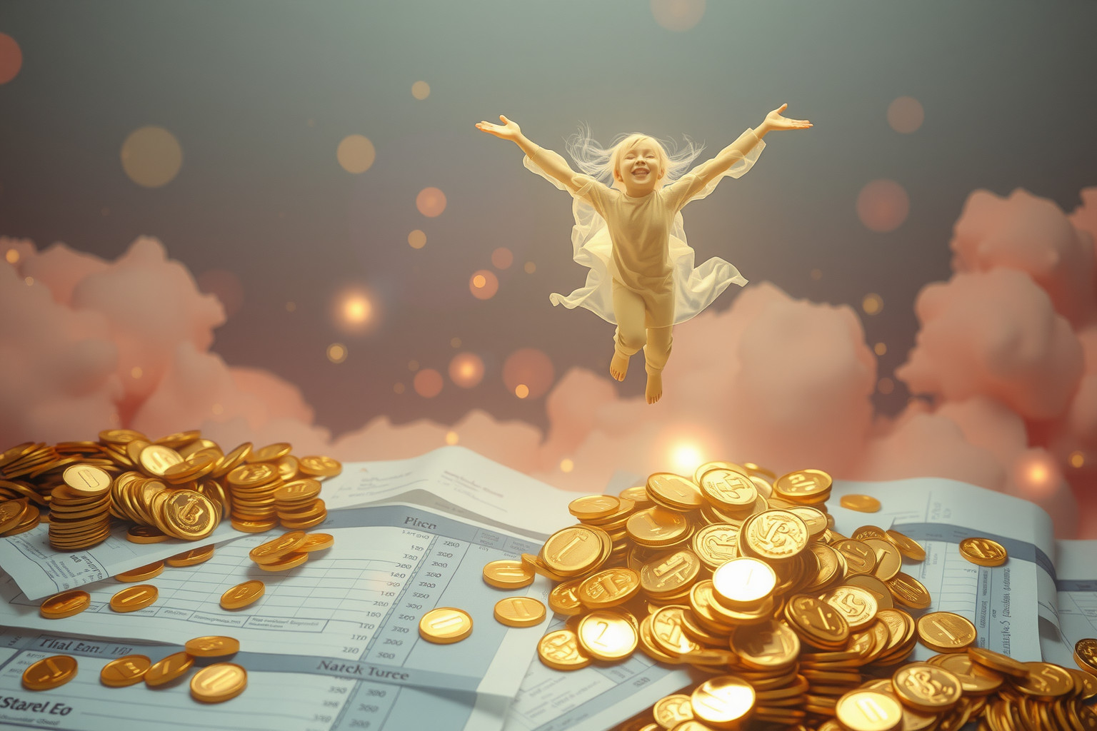 Sognare felicità nonostante l'insolvenza simboleggia speranza interiore.