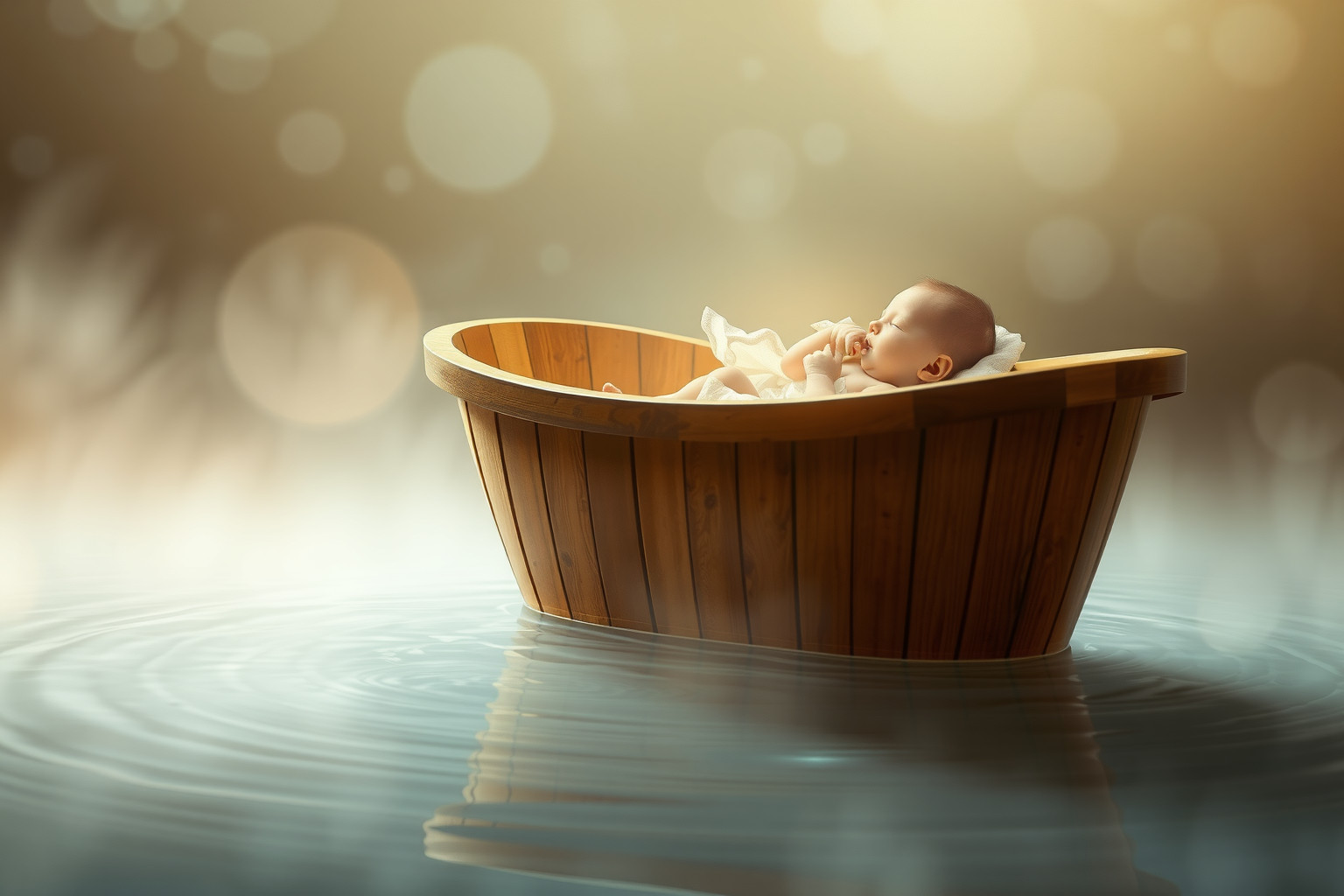 Sognare lava un bambino in vasca di legno simboleggia innocenza tutelata.