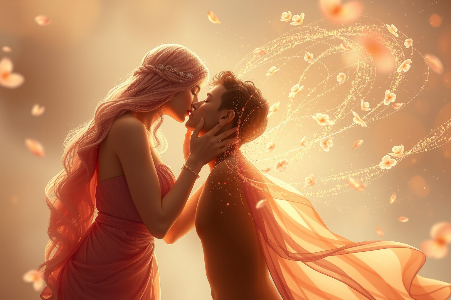 Sognare un bacio da Venere simboleggia amore e bellezza intensa.