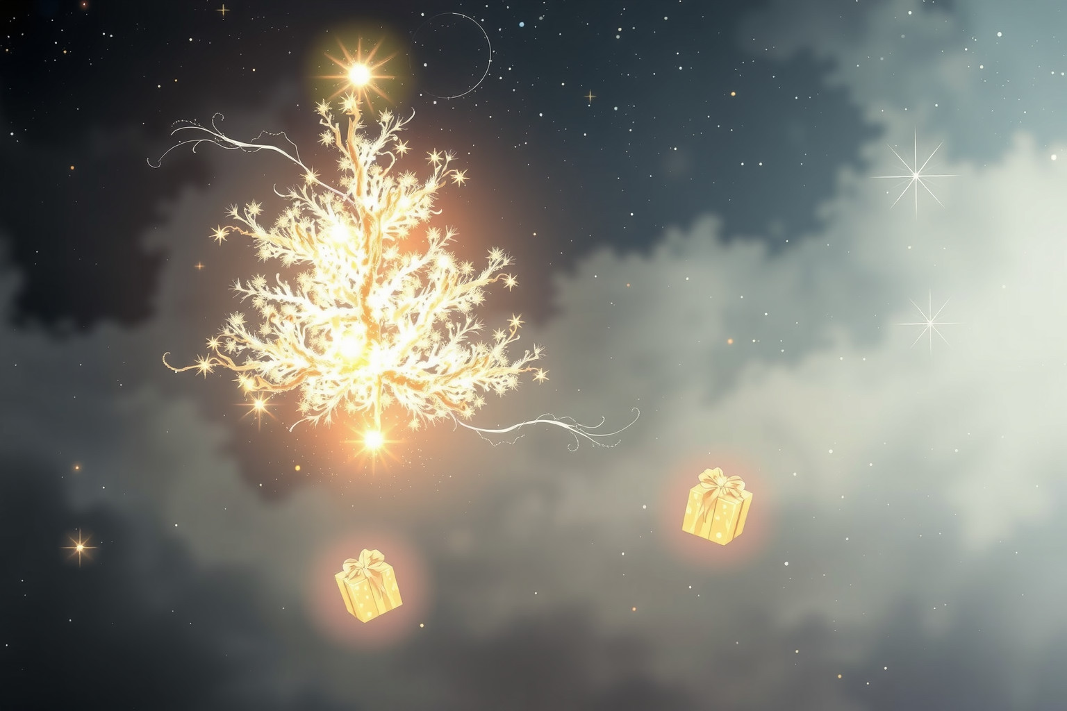 Ricevere un regalo inatteso sotto l'albero simboleggia gioia improvvisa.