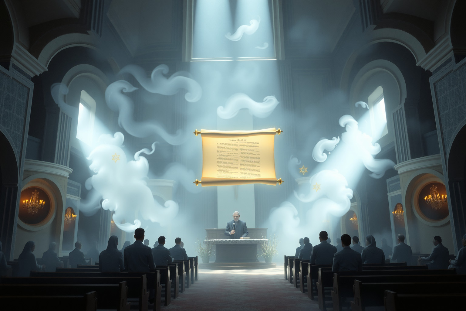 Sognare la Torah in sinagoga simboleggia ricerca spirituale e saggezza.