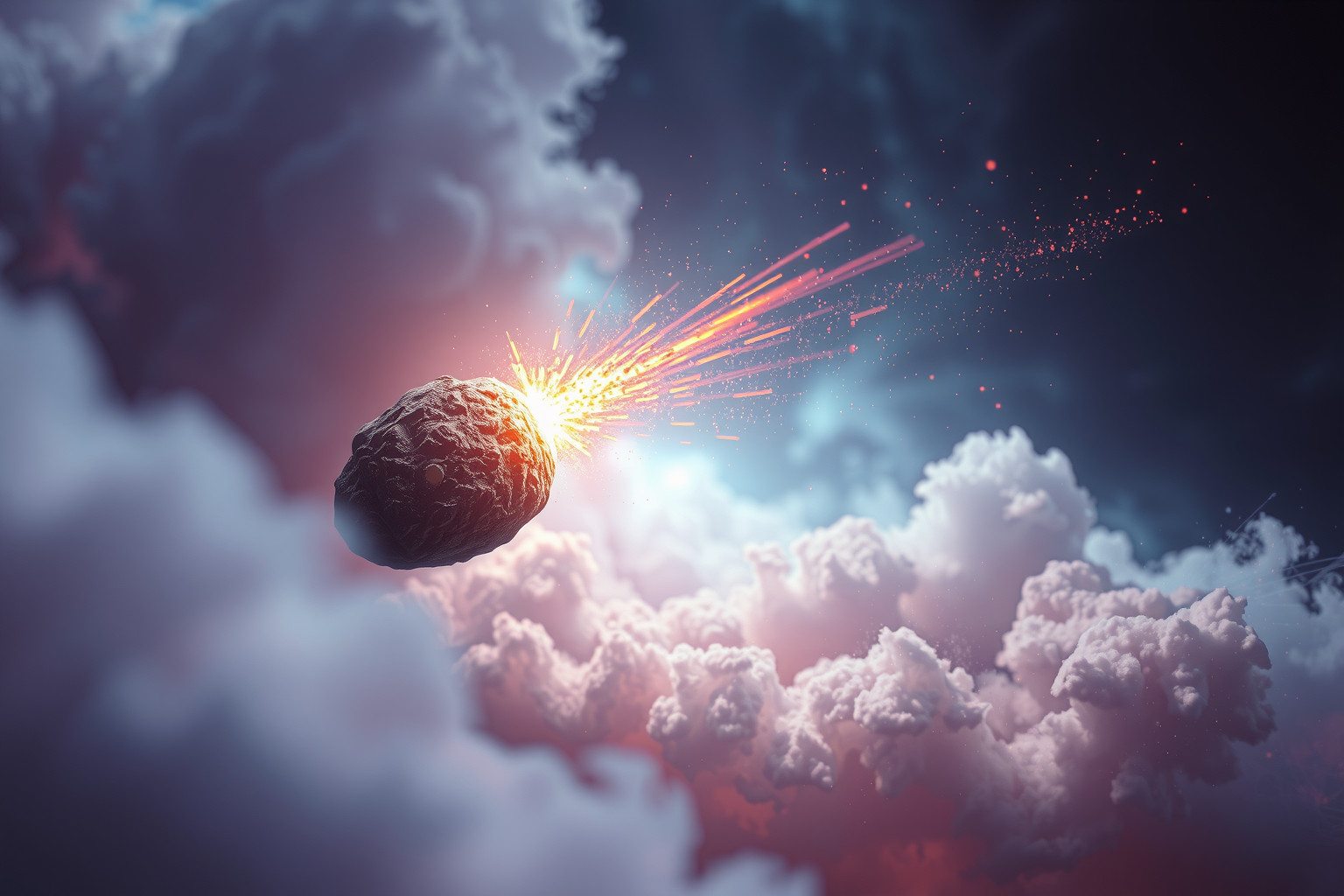 Sognare un asteroide indica avvertimento urgente e trasformazione personale.