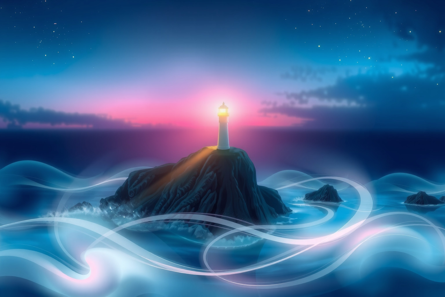 Sognare un faro solitario simboleggia guida nei momenti oscuri.