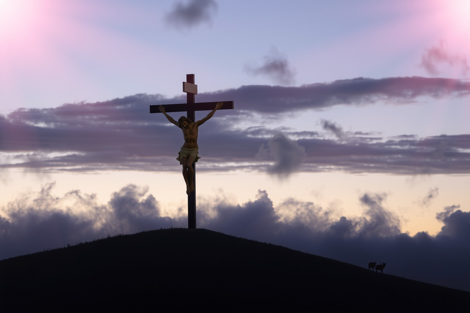 Sognare Gesù crocifisso simboleggia rinascita spirituale e sacrificio.