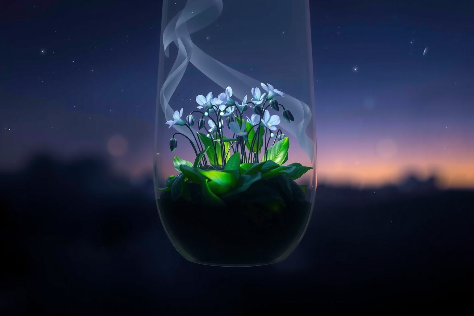 Sognare viole notturne in vaso simboleggia desideri nascosti e delicatezza.