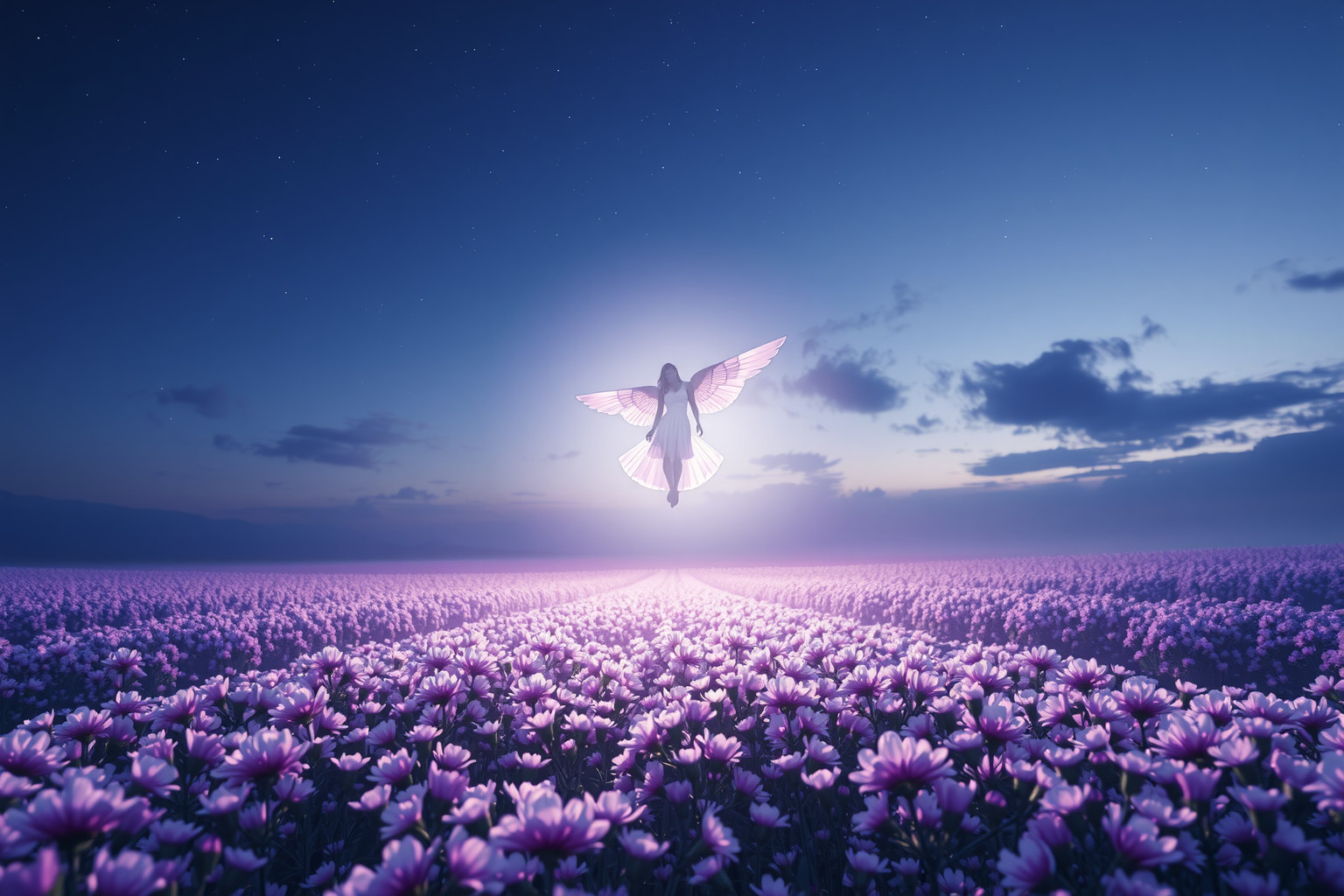 Sognare di volare su viole notturne simboleggia libertà e mistero.