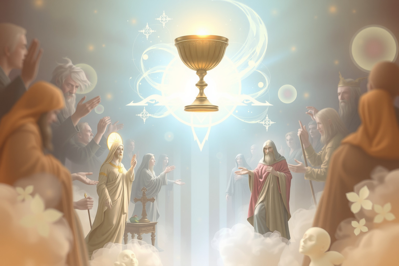 Sognare il Santo Graal simboleggia ricerca spirituale e purezza interiore.