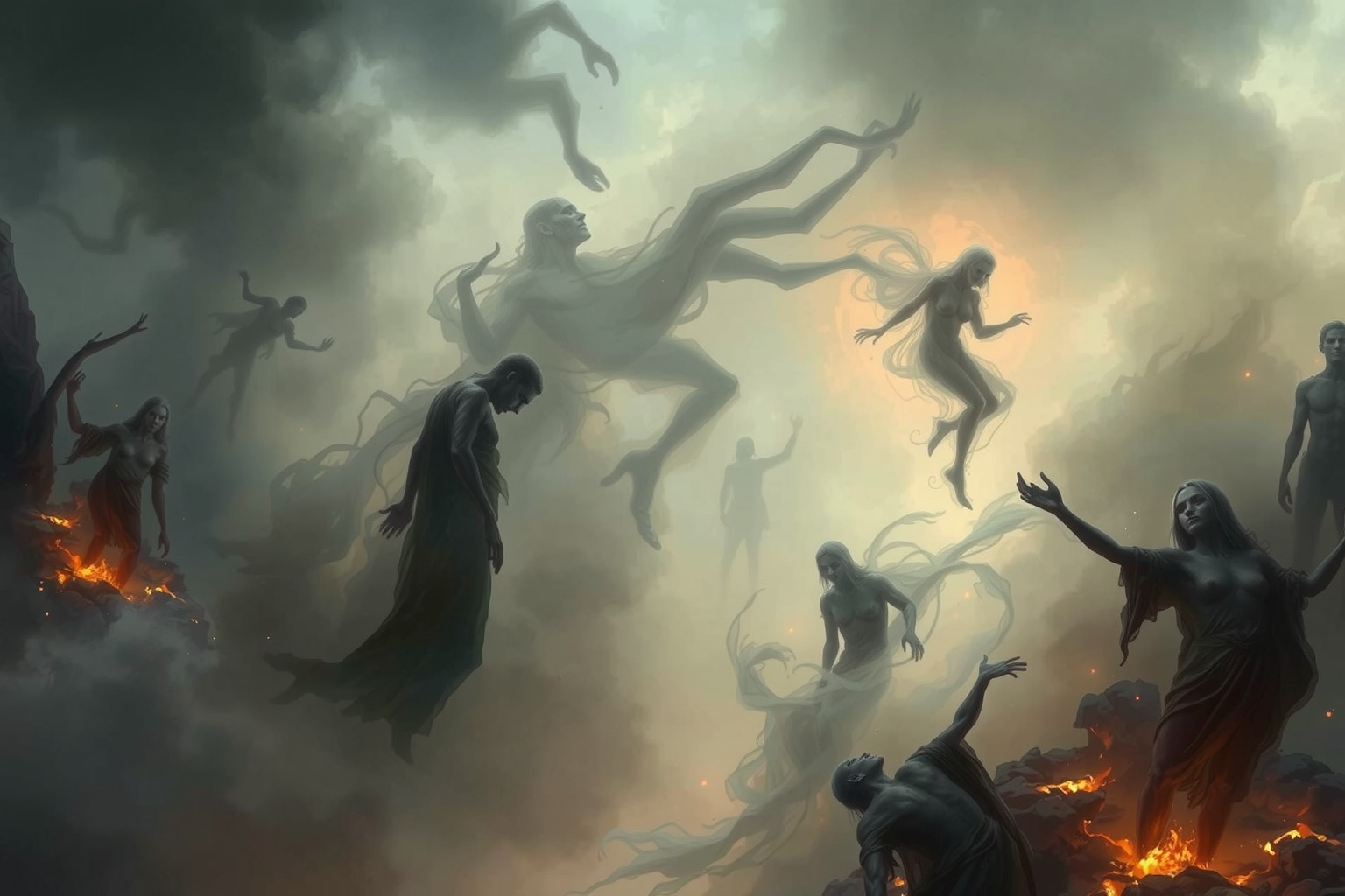 Sognare il purgatorio riflette sofferenza, purificazione e crescita spirituale.