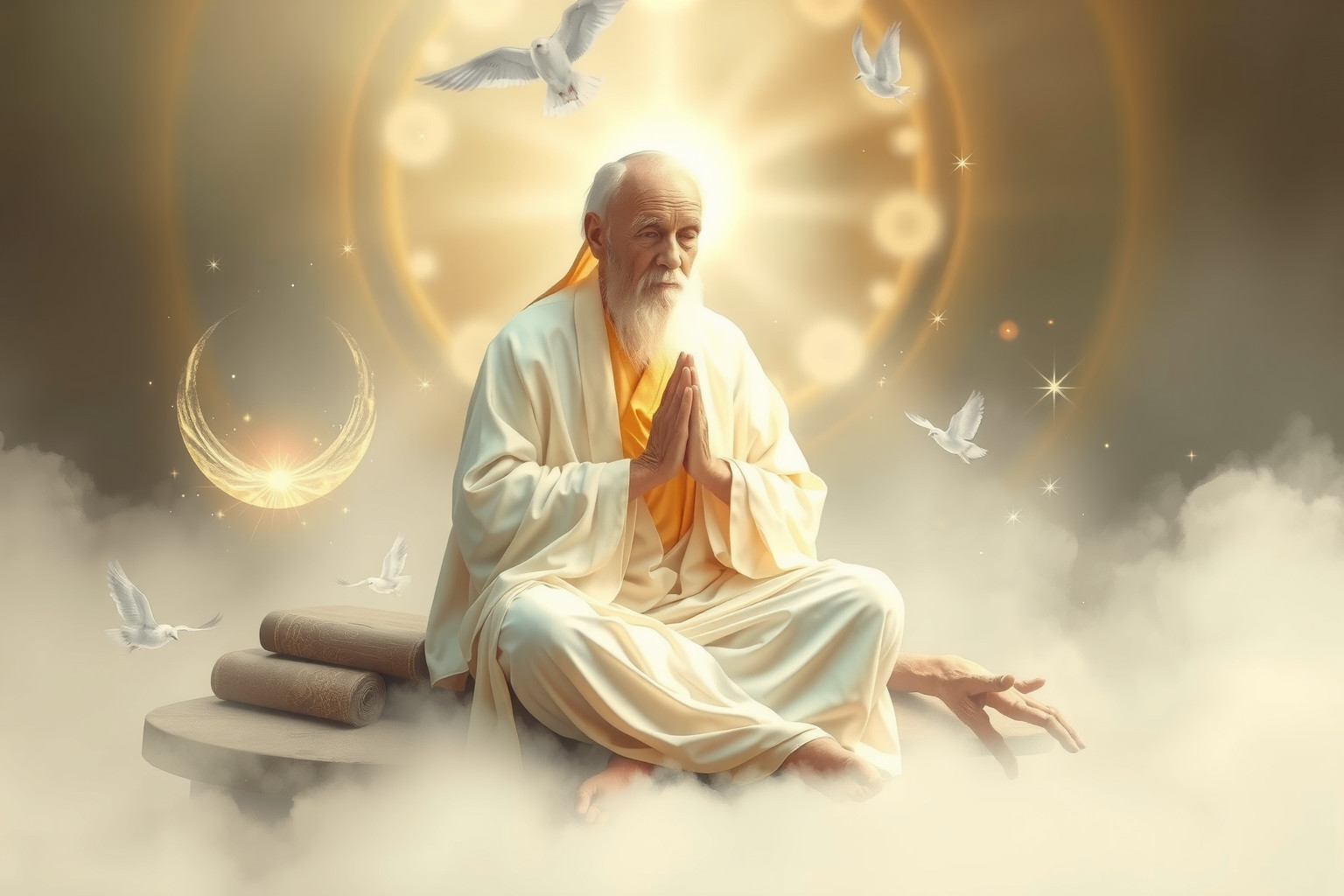 Sognare un anziano bianco simboleggia guida spirituale e purezza.