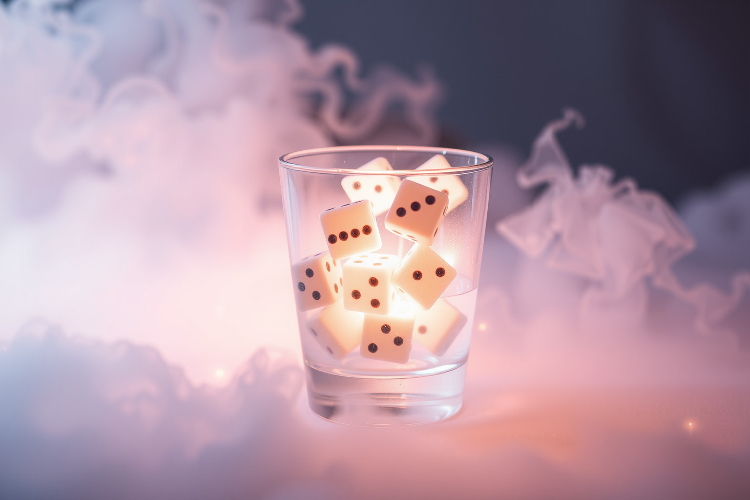 Sognare un bicchiere per dadi pieno indica fortuna imminente e successo.