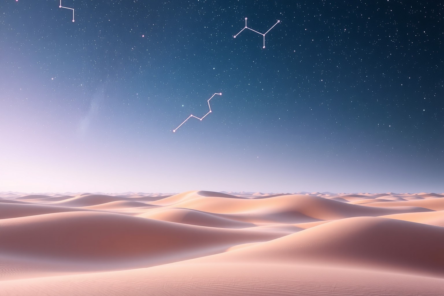 Sognare un cielo stellato nel deserto simboleggia speranza e libertà.