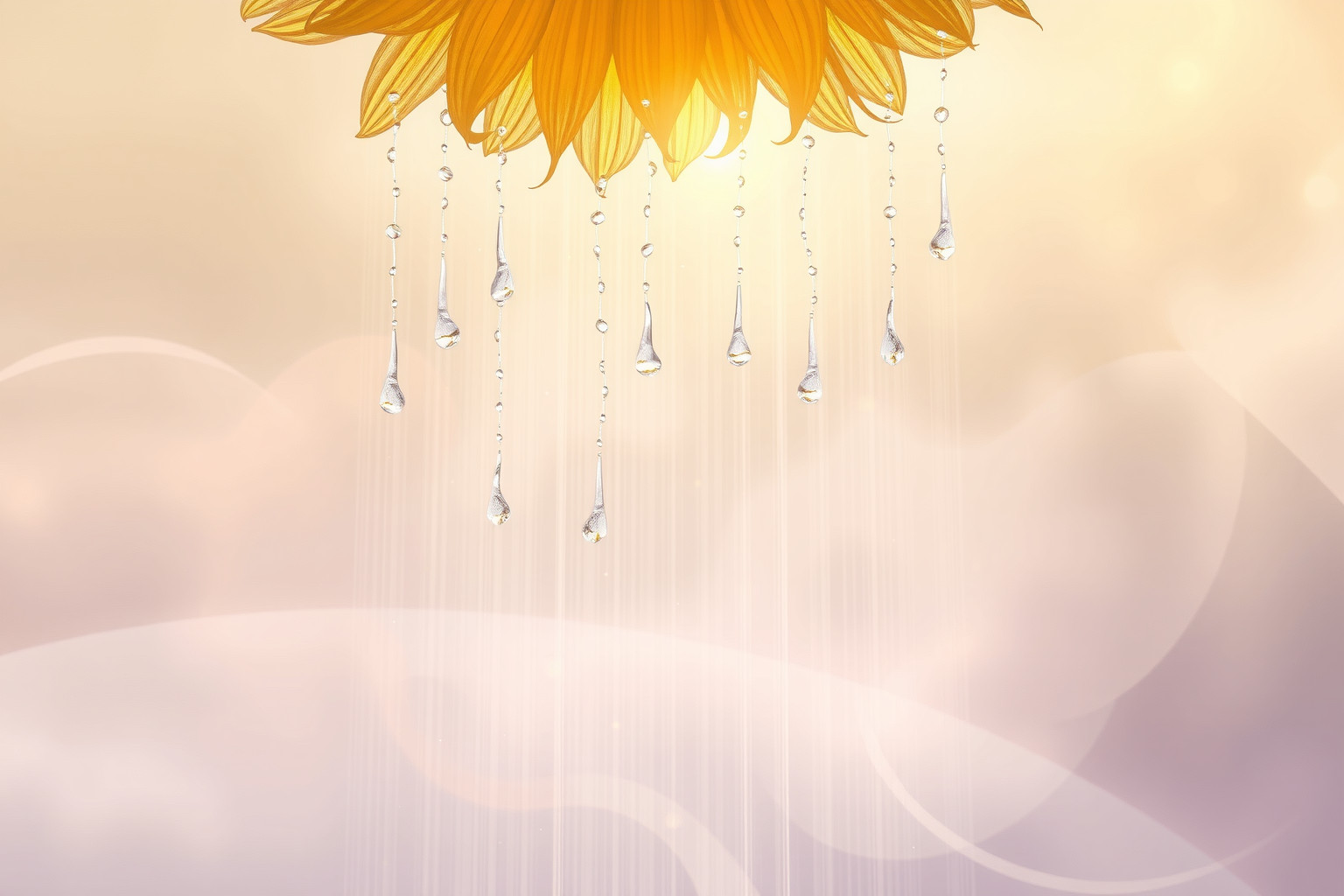 Sognare girasole sotto pioggia simboleggia rinascita e purificazione interiore.