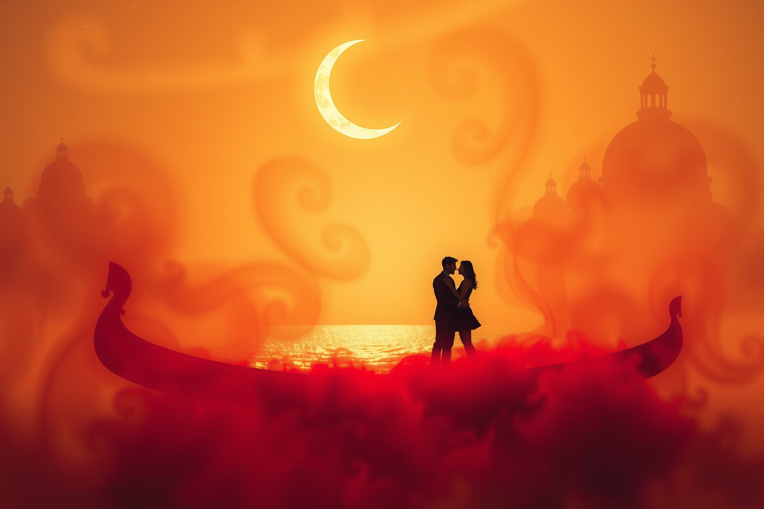 Sognare un incontro romantico in Italia simboleggia amore e desiderio profondo.