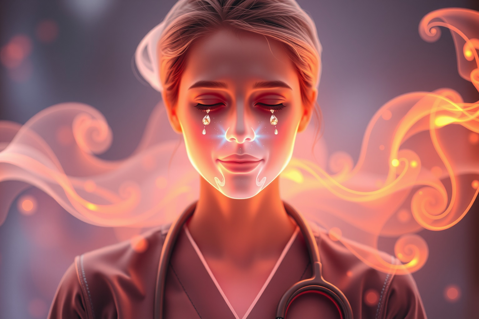 Sognare un medico d'emergenza che piange riflette empatia profonda.