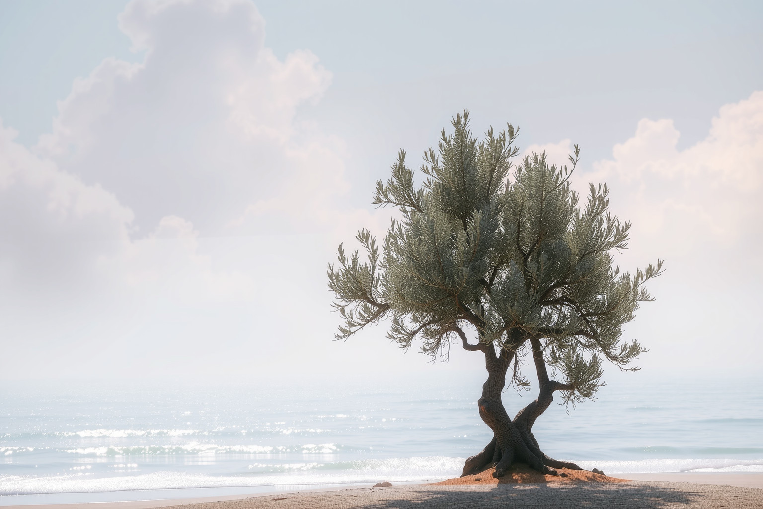 Sognare un ulivo vicino al mare simboleggia pace e prosperità.