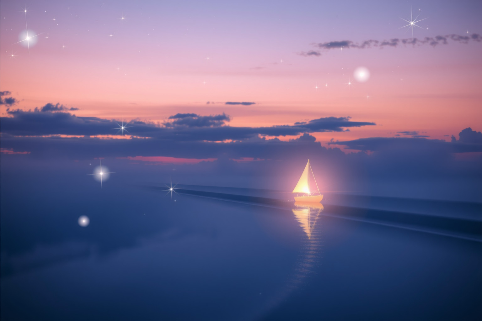 Sognare una barca illuminata simboleggia guida e nuova speranza.