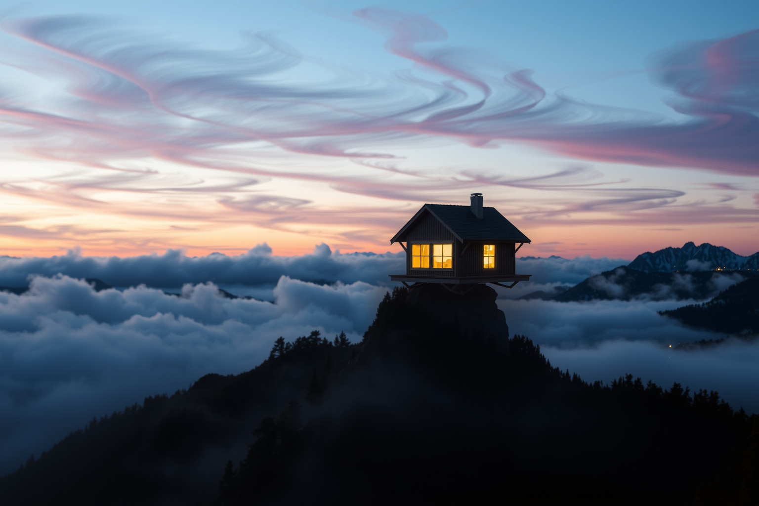 Sognare casa in montagna simboleggia desiderio di isolamento e tranquillità.