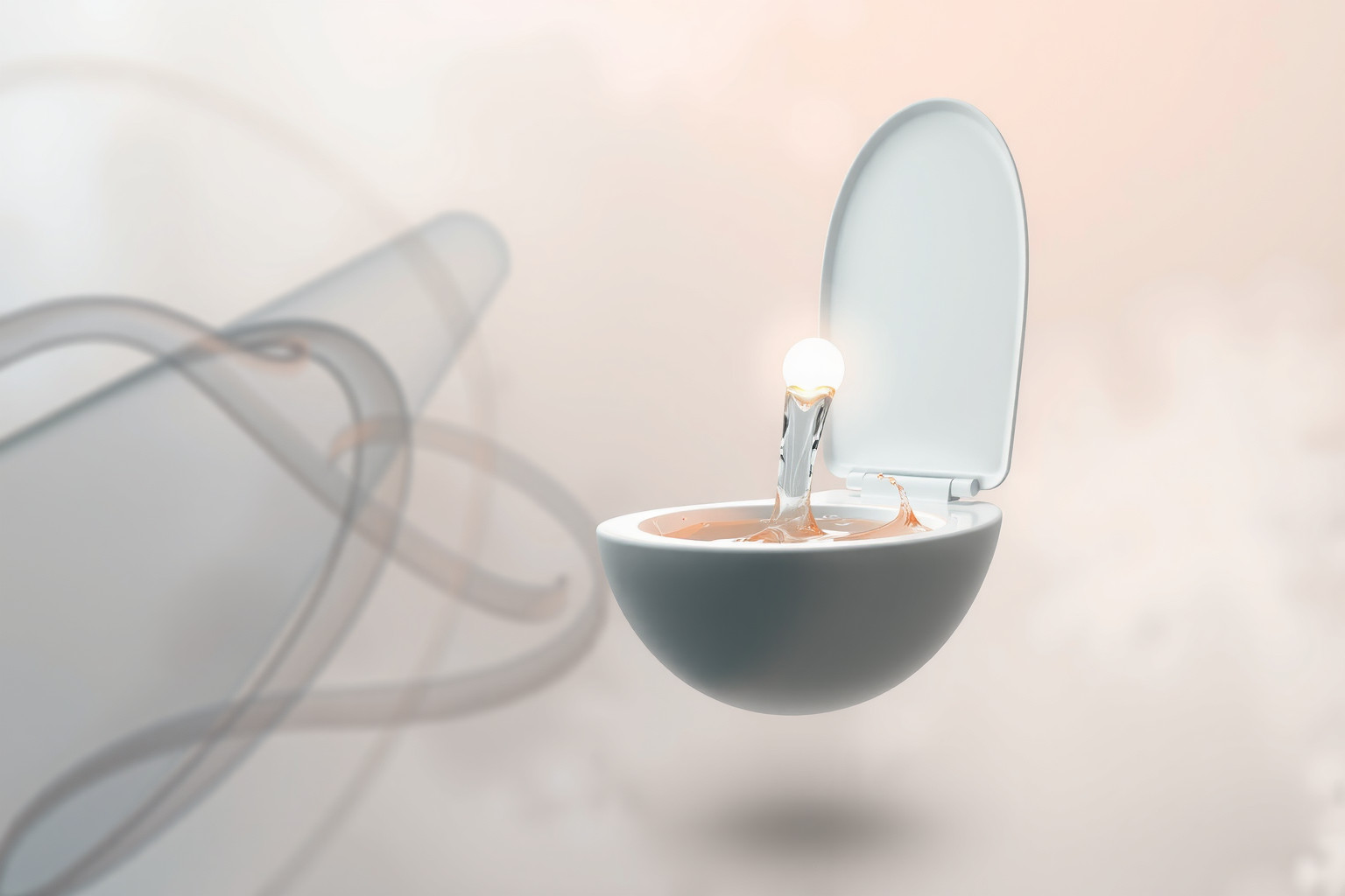 Sognare lo sciacquone che tira da solo indica cambiamenti incontrollati imminenti.