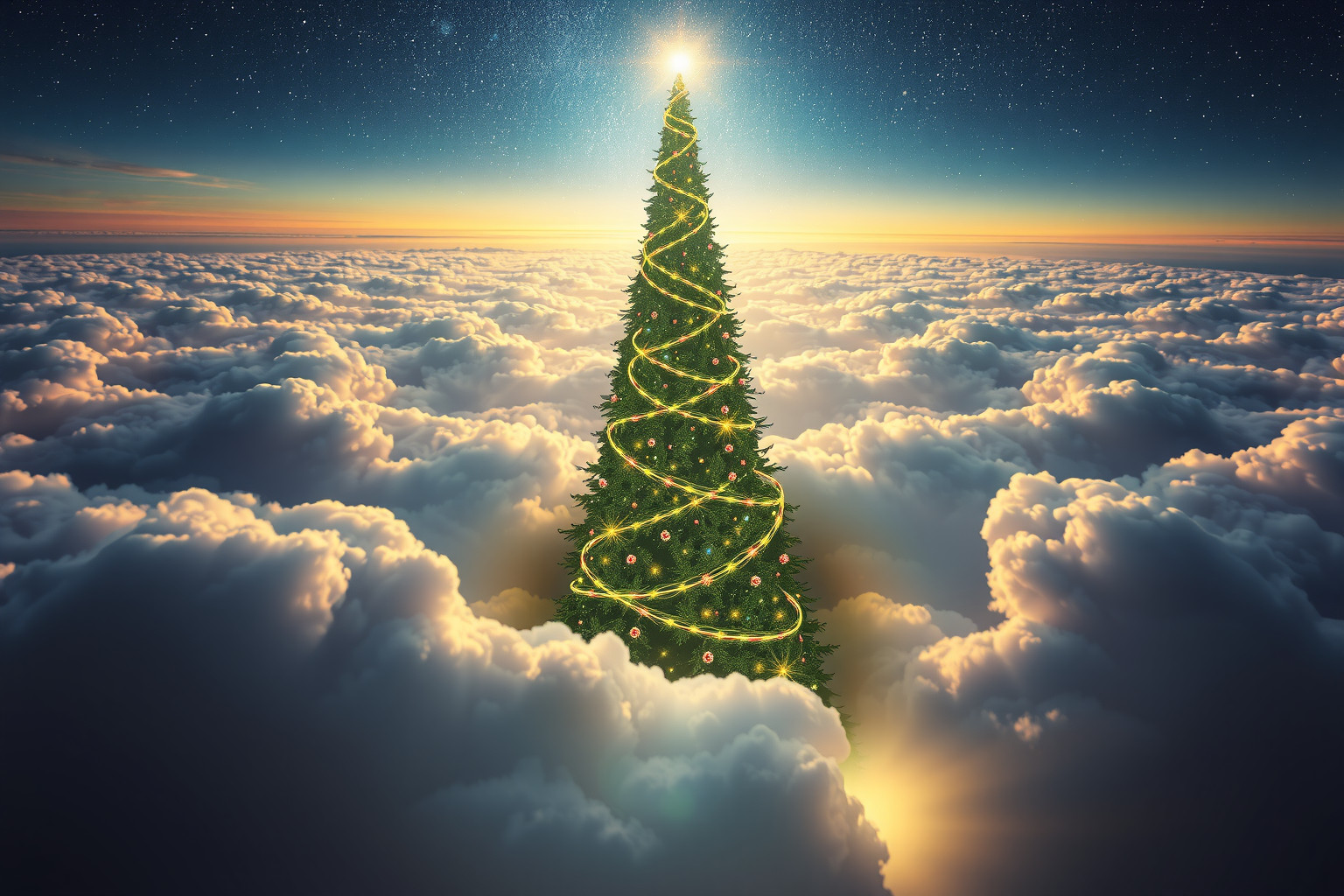 Un albero di Natale che cresce simboleggia crescita e speranze elevate.