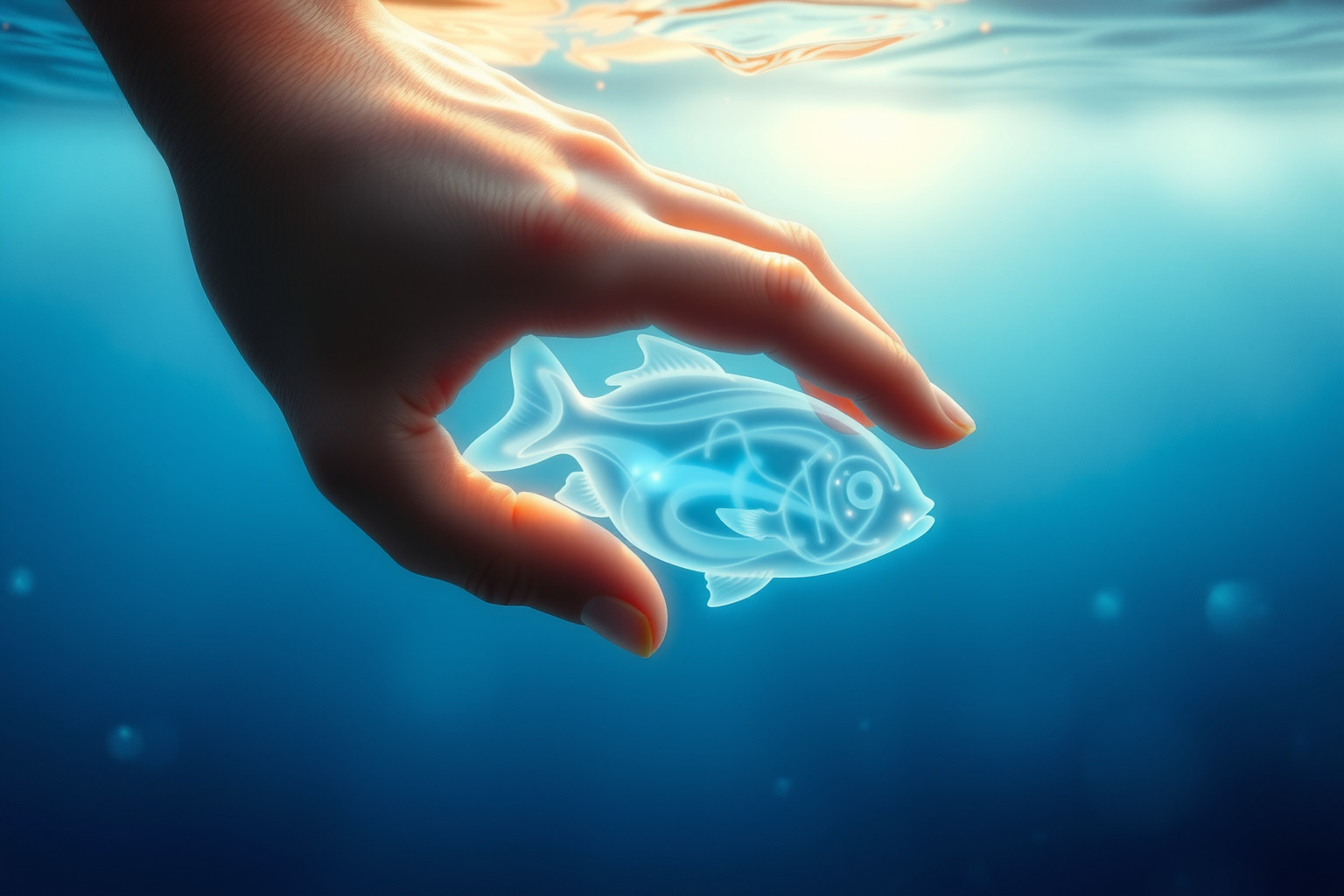 Accarezzare un pesce simboleggia intuizioni profonde e emozioni nascoste.