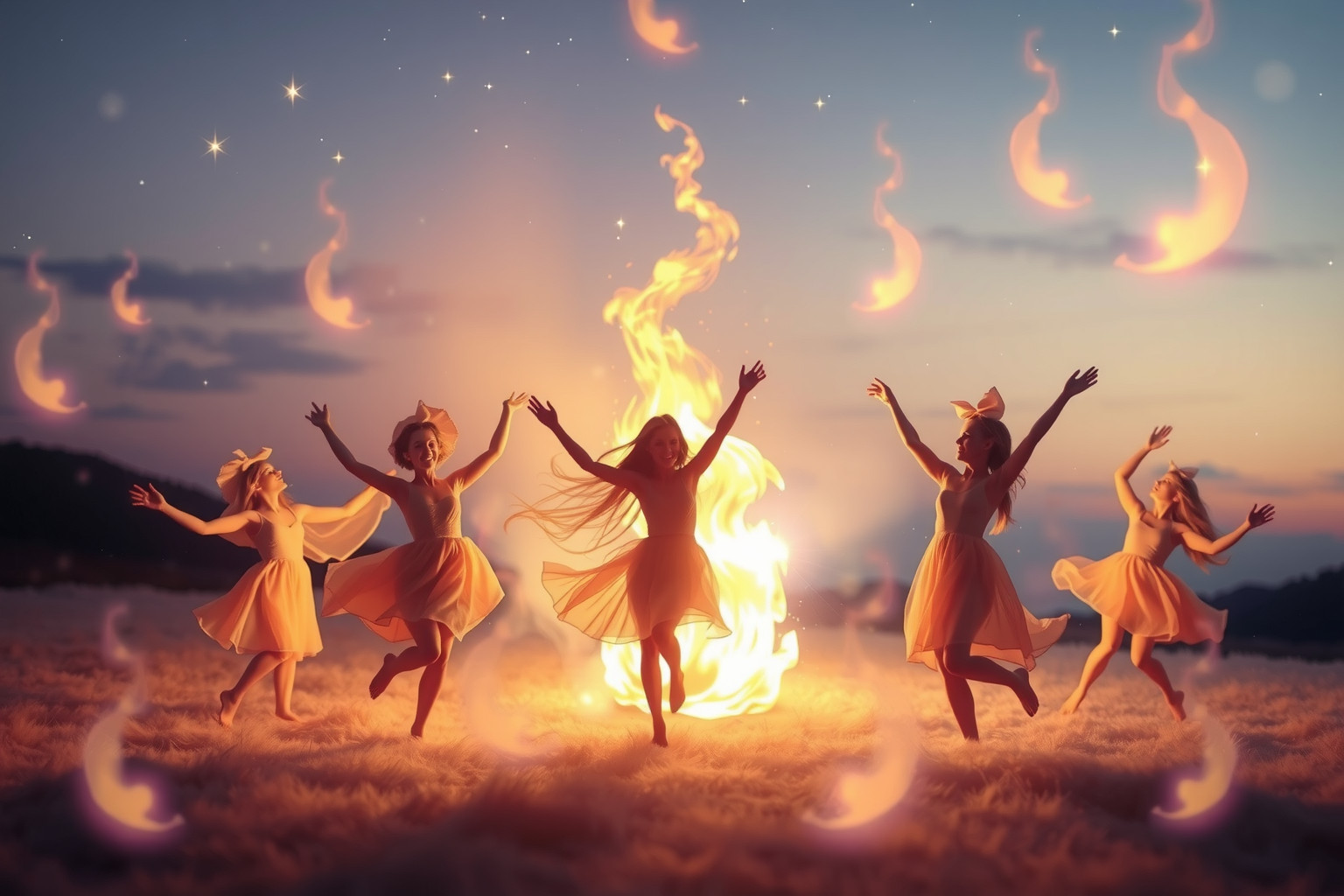 Sognare di danzare attorno al fuoco simboleggia gioia e libertà.
