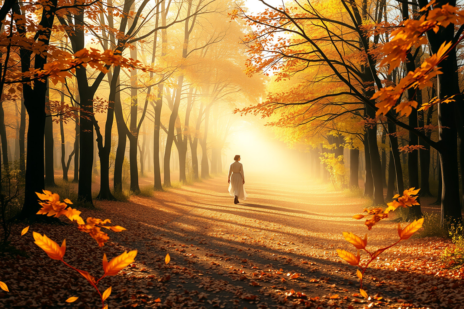 Camminare in autunno simboleggia trasformazione e crescita personale profonda.
