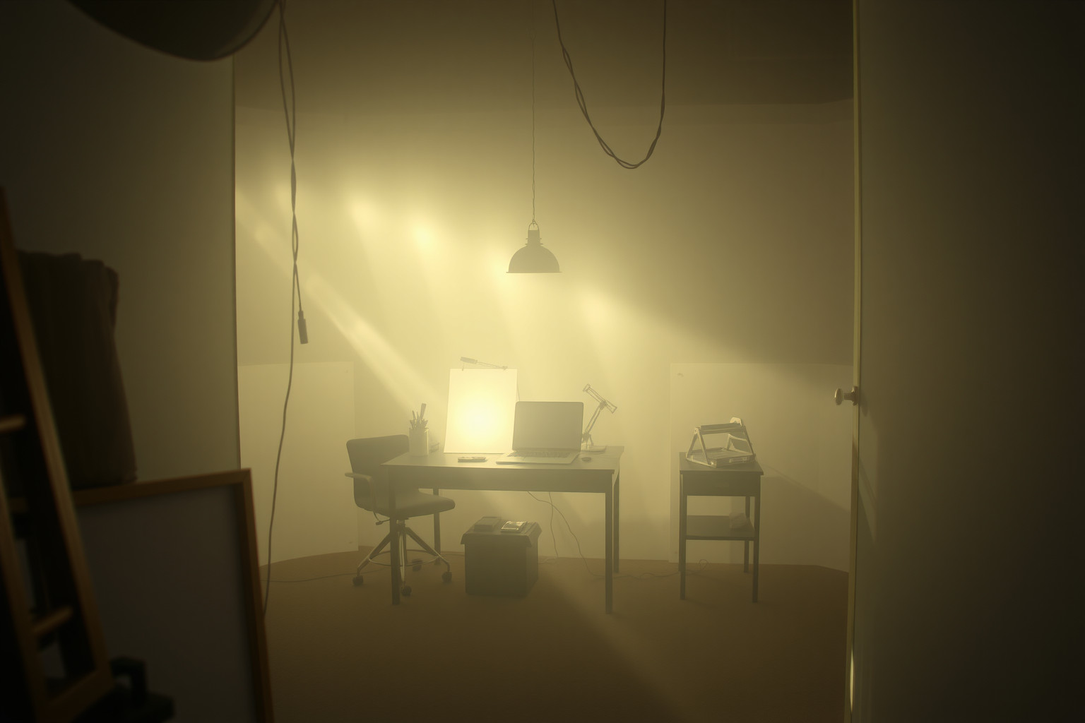 Sognare una camera oscura simboleggia introspezione e scoperta interiore nascosta.