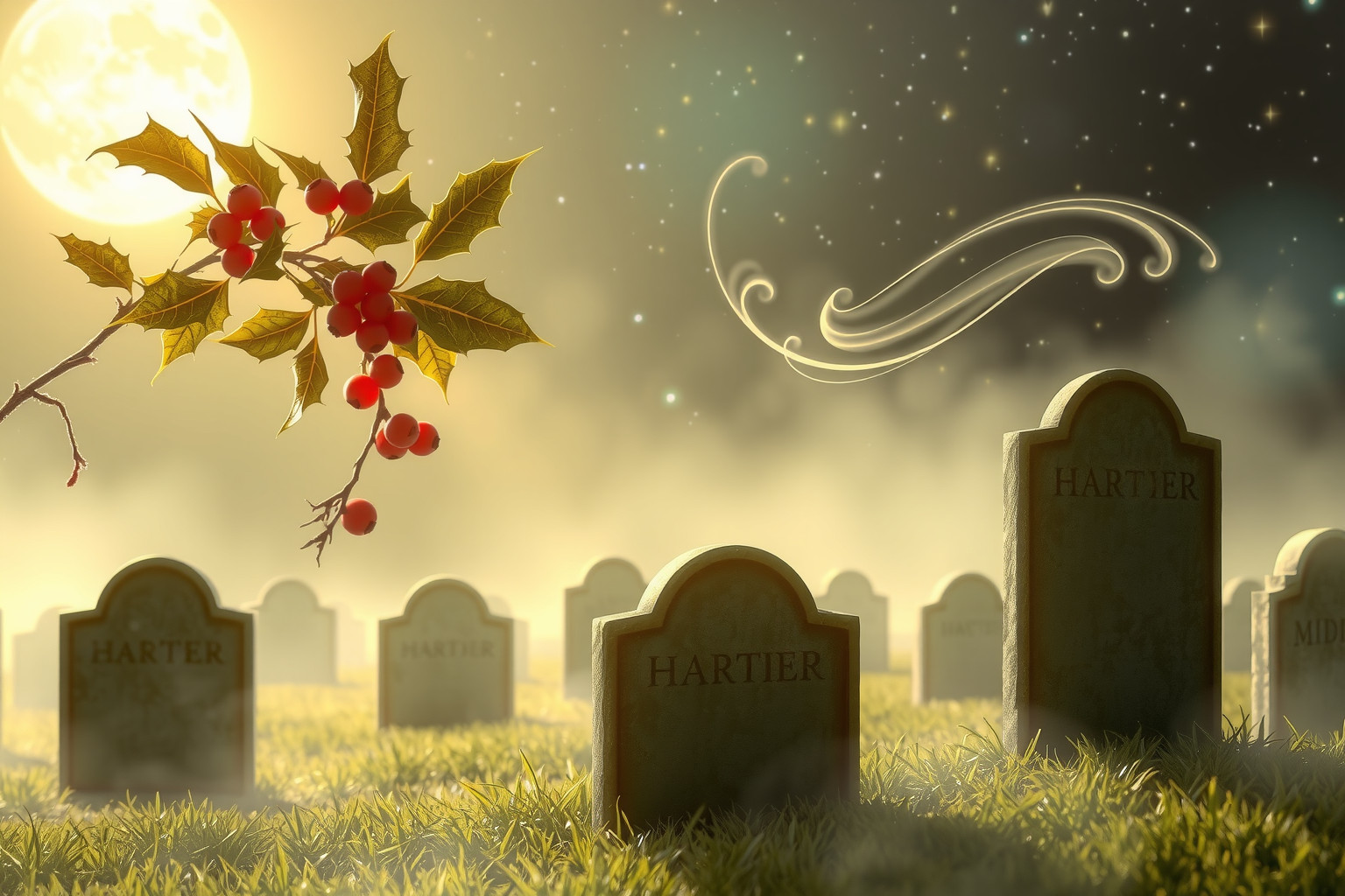 Sognare agrifoglio in cimitero simboleggia vita oltre la morte.