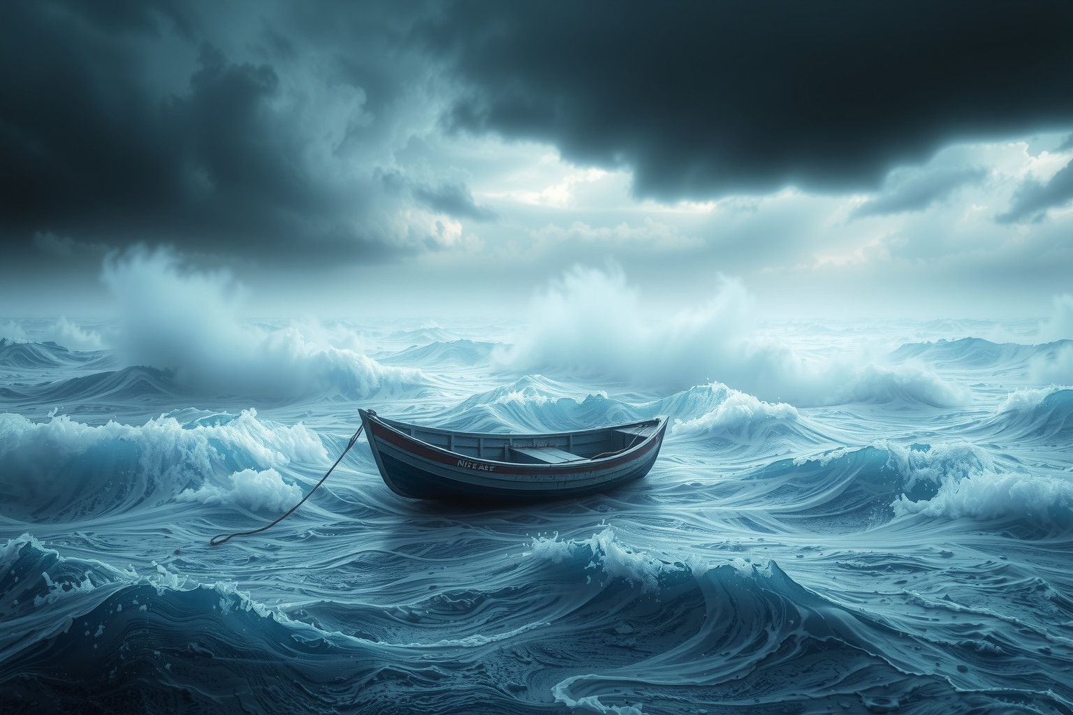 Sognare un dinghy in tempesta simboleggia sfide emotive imminenti.