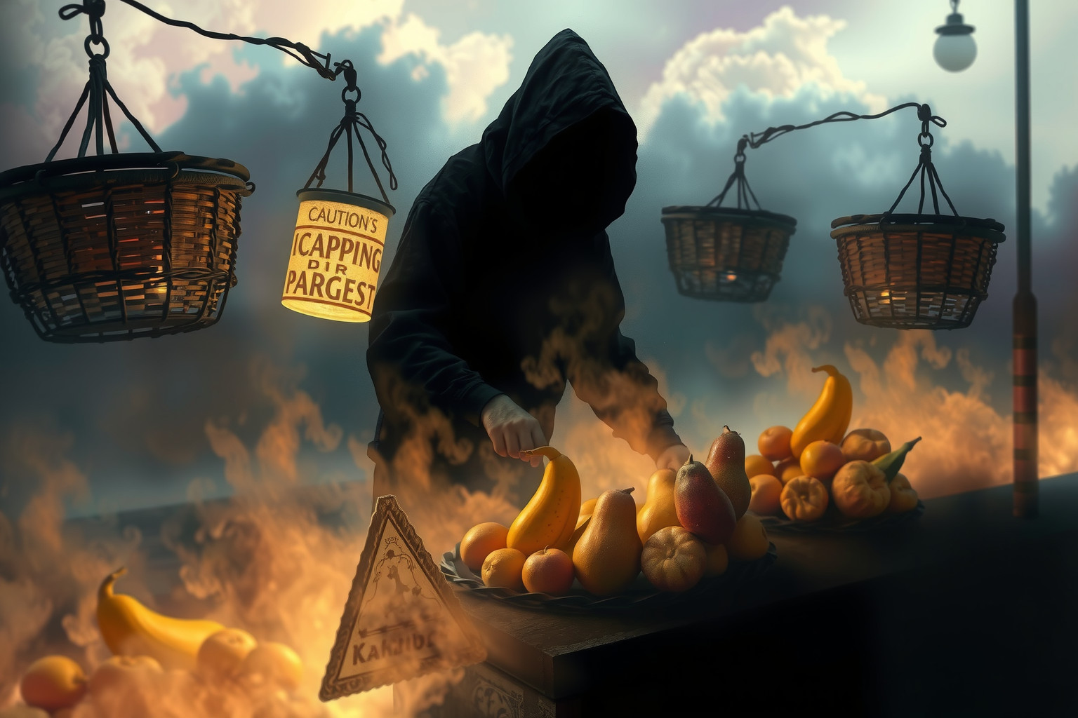 Sognare frutta marcia venduta significa inganni imminenti nella vita.