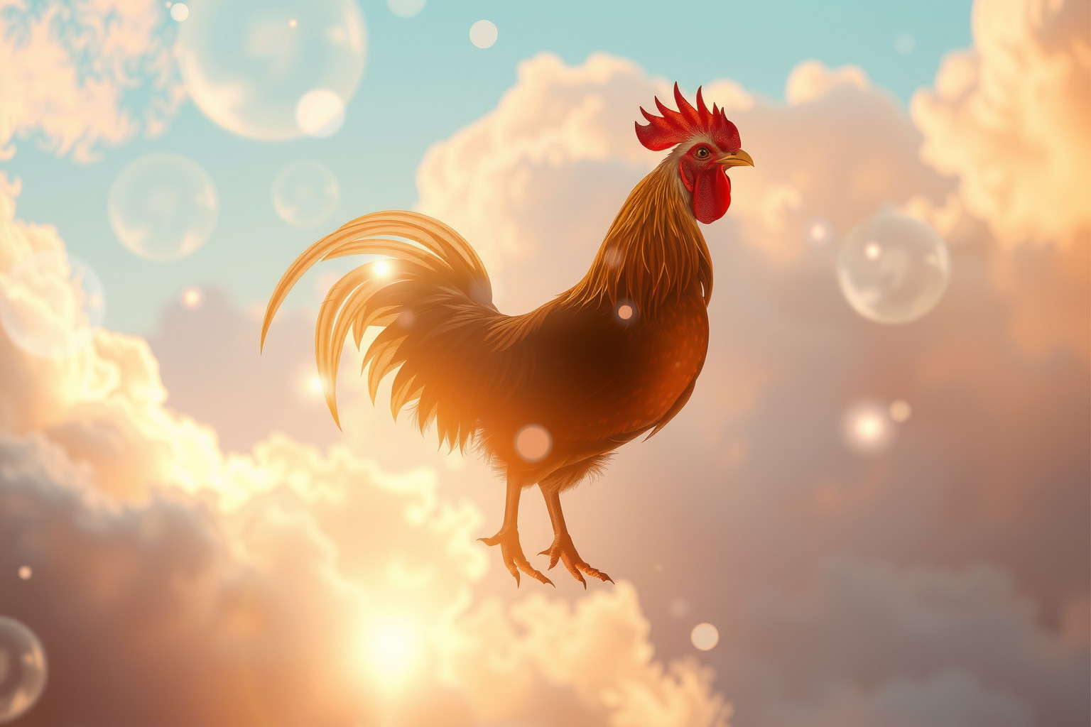 Sognare un gallo senza piume simboleggia vulnerabilità e perdita di forza.