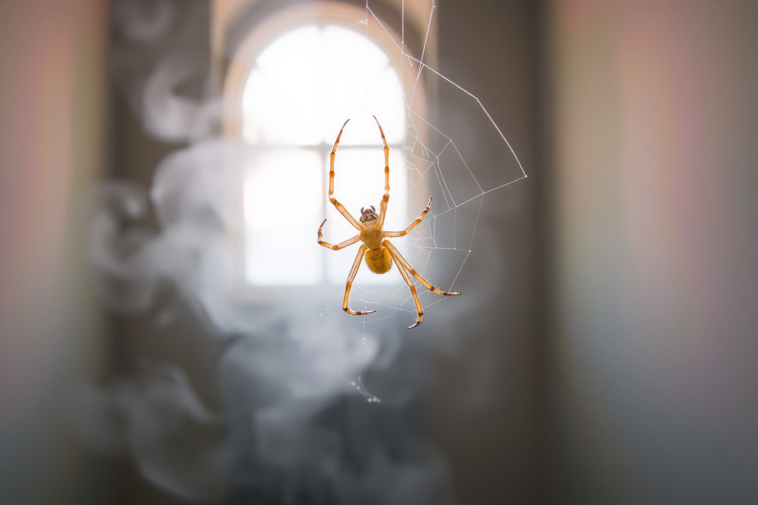 Sognare un ragno crociato in casa simboleggia inganni nascosti.