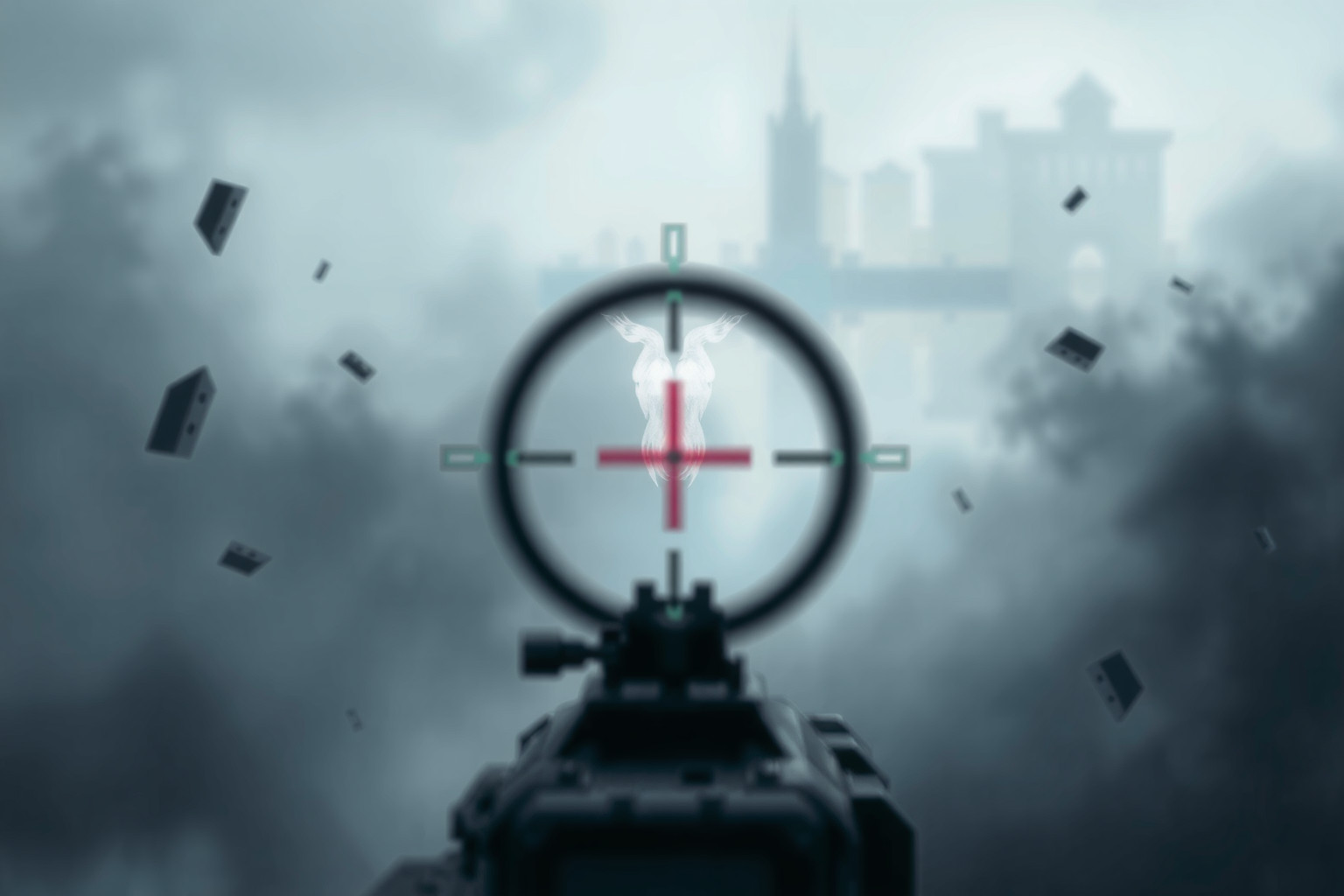 Sognare una mira in guerra riflette stress e tensioni interiori acute.