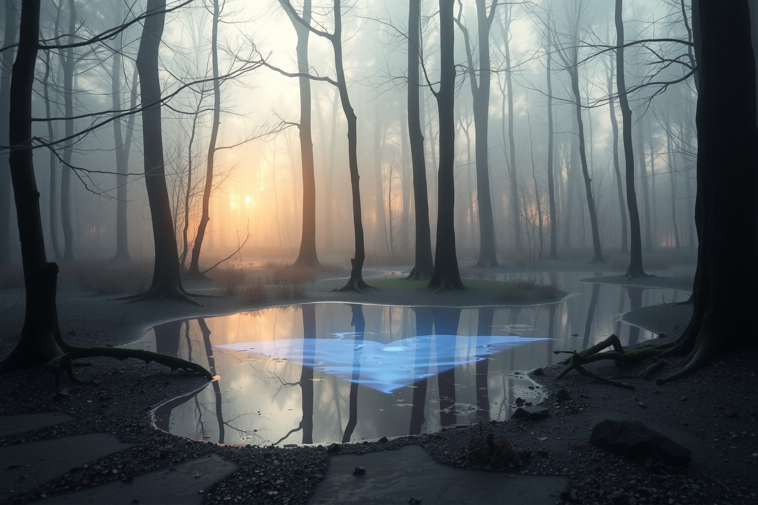 Sognare pozzanghera nel bosco simboleggia emozioni nascoste e misteri.
