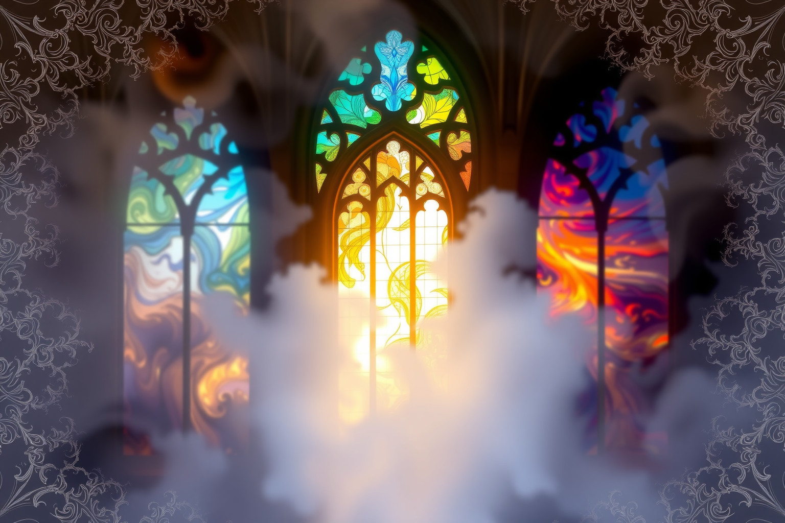 La vetrata colorata nel sogno simboleggia un passaggio spirituale.