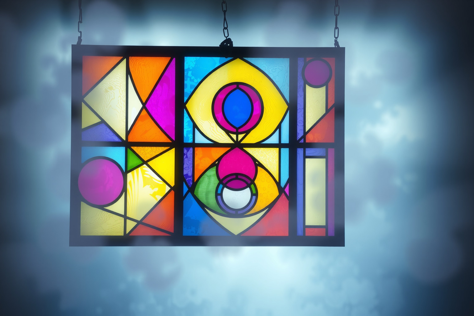 La vetrata geometrica nei sogni simboleggia ordine e armonia mentale.