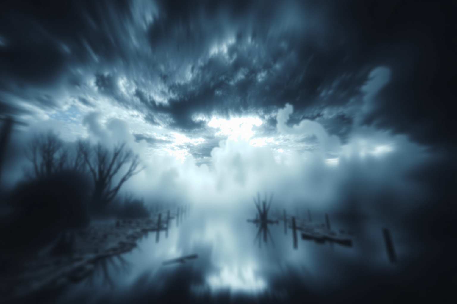 Sognare terreni paludosi durante tempesta simboleggia emozioni turbolente.