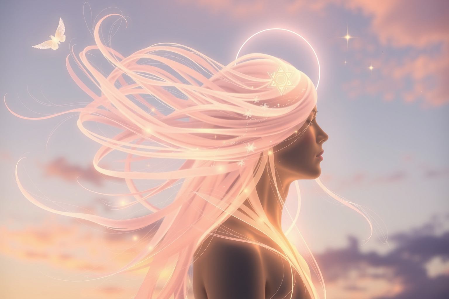 Nei sogni spirituali, i capelli simboleggiano forza e protezione divina.