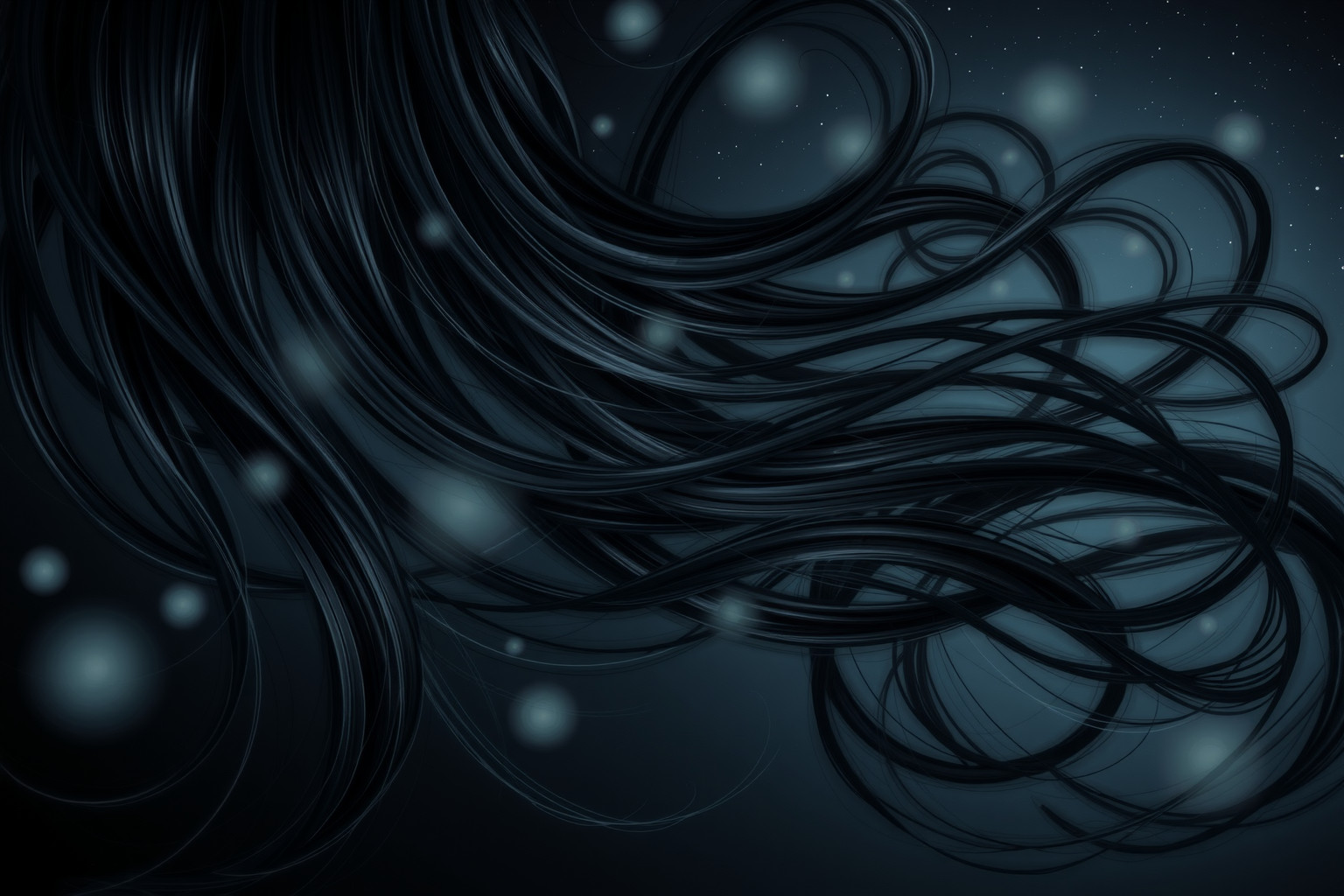 I capelli neri nei sogni simboleggiano mistero e intuizione profonda.