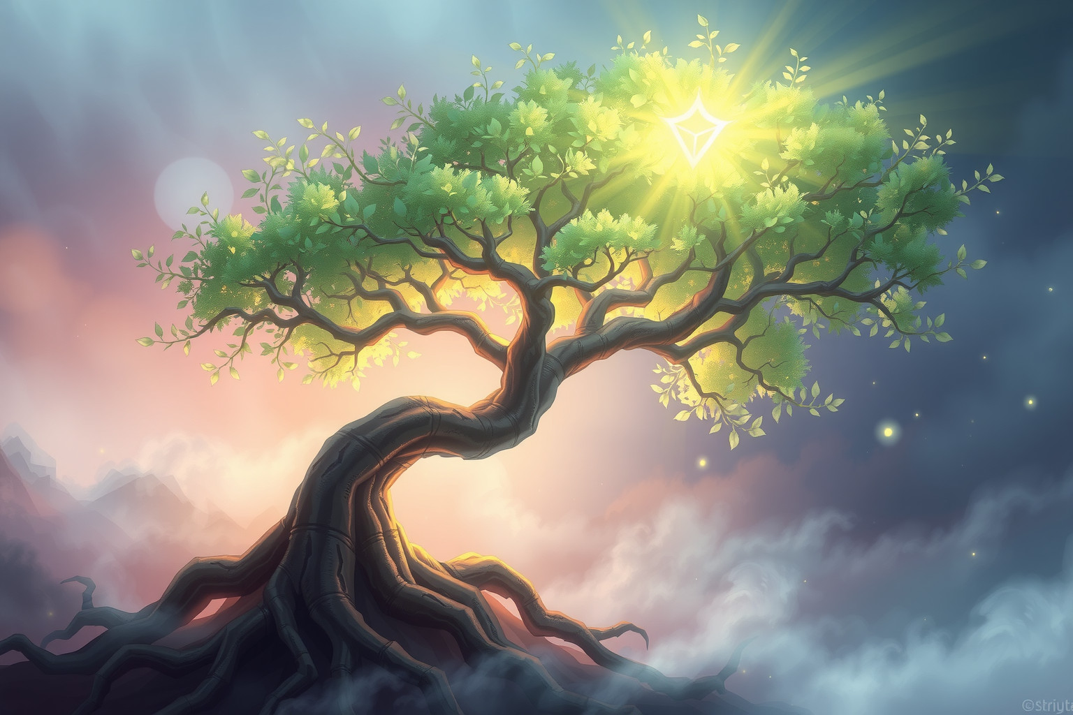 L'albero dell'armatura simboleggia forza interiore e resilienza incrollabile.