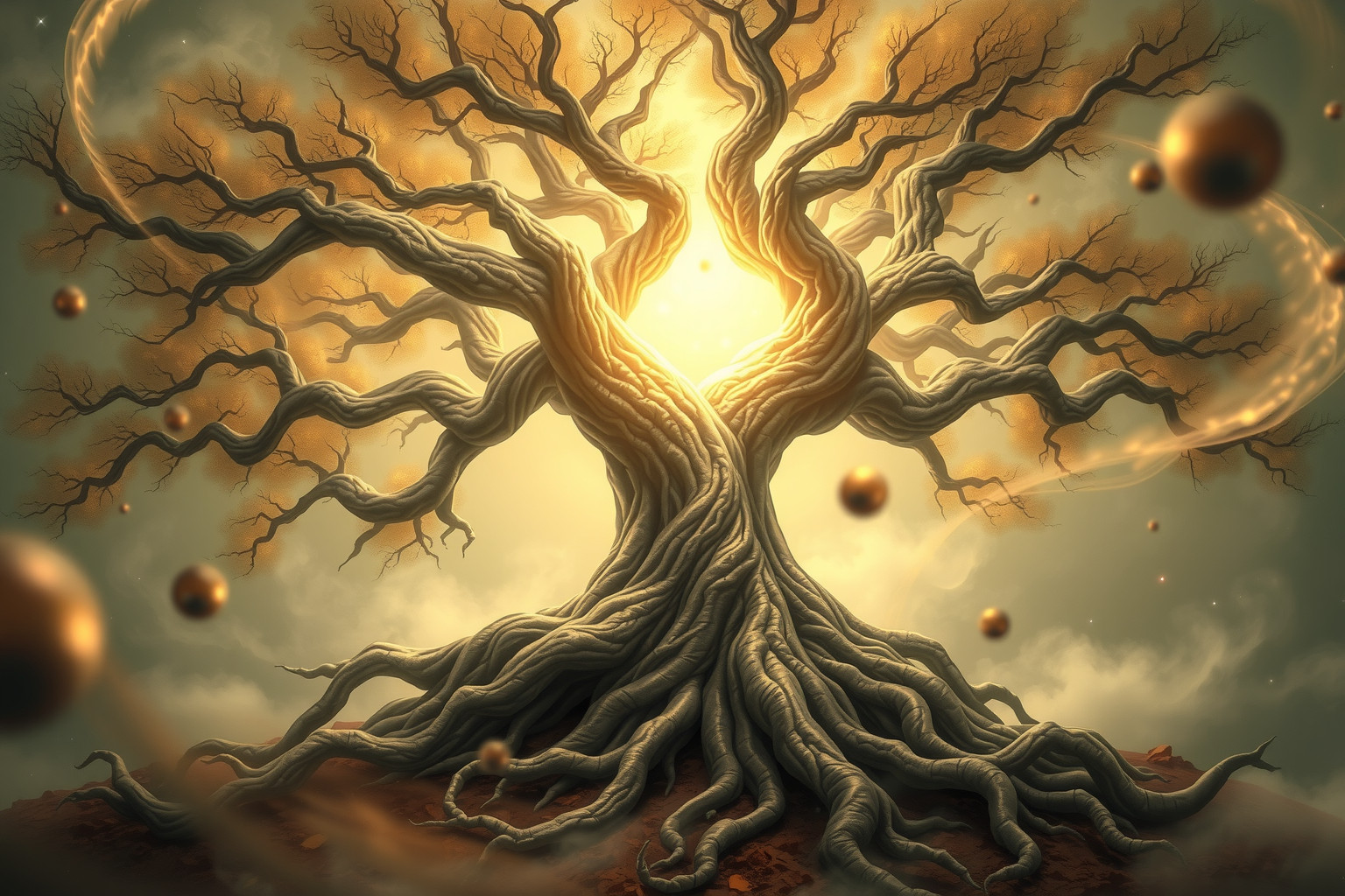 L'albero con radici profonde simboleggia forza interiore e stabilità.