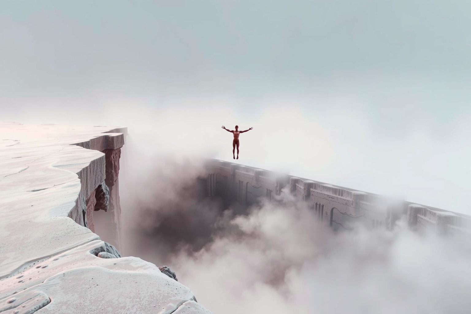 Sognare di cadere da un promontorio riflette ansia da insuccesso imminente.